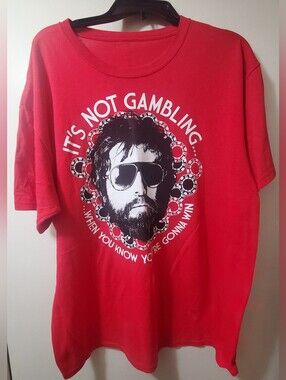 Red Graphic Tee "It's Not Gambling When You Know You're Gonna Win" Size XL